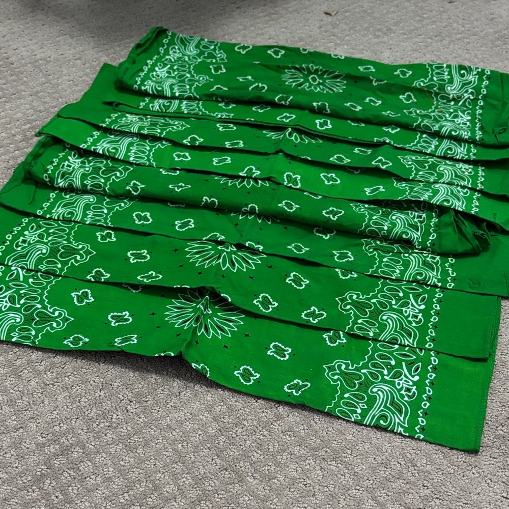 Green Bandana Set of 8 St Pattys Day